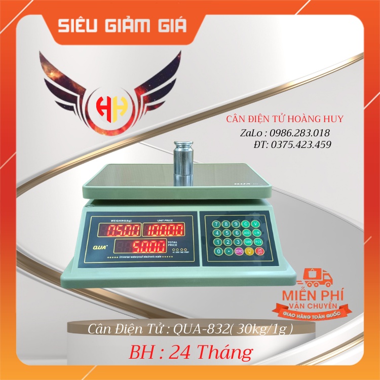 cân điện tử tính tiền,cân chống nước bán hàng hải sản,siêu thị-QUA-832/30KG/1g bảo hành 24 tháng