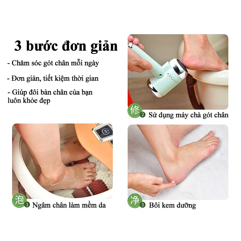 Máy Chà Gót Chân 2 Đầu Mài Cao Cấp Siêu Sạch Tẩy Tế Bào Chết Cho Tiệm Nail Tại Nhà Có Đèn Tia Cực Tím Khử Trùng