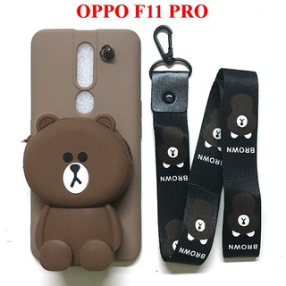Ốp lưng dẻo hình thú túi oppo f11 pro / cph1987 / cph1969 kèm dây đeo