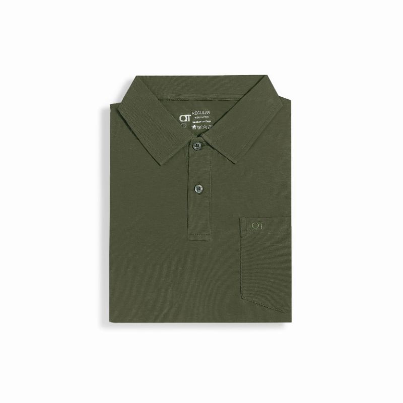 Áo thun Polo cotton 100% - dáng công sở, mát mịn, đơn giản, tinh tế, có túi ngực QT POLO