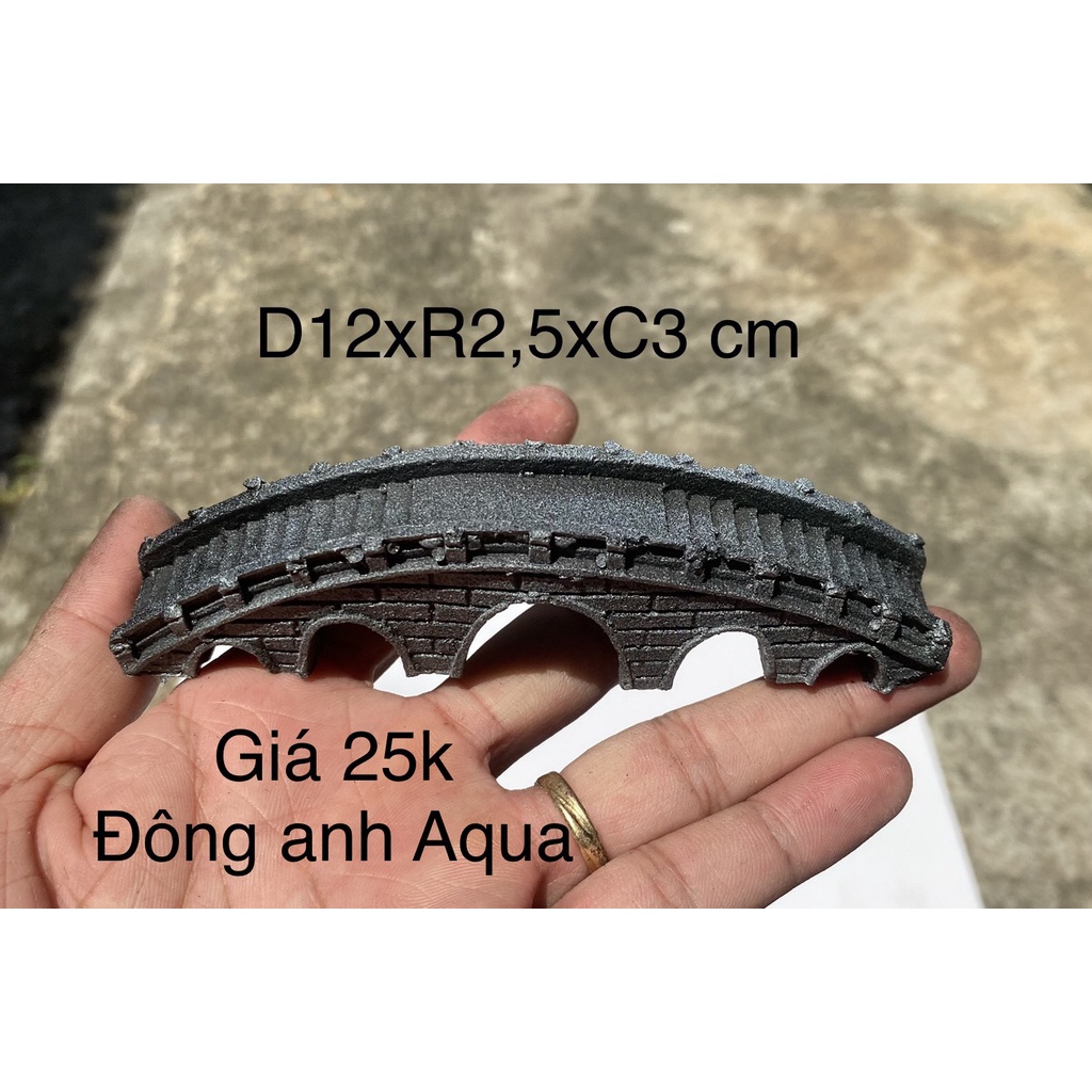 Tiểu cảnh cầu qua sông, phụ kiện trang trí bể cá, thuỷ sinh, non bộ, sân vườn.