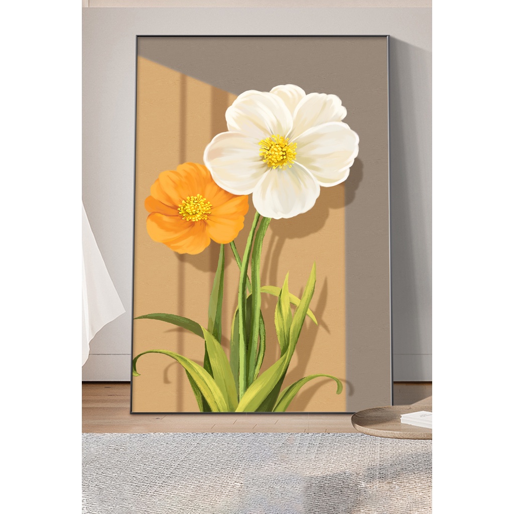 Tranh hoa poppy treo tường chất liệu canvas viền 0,5cm