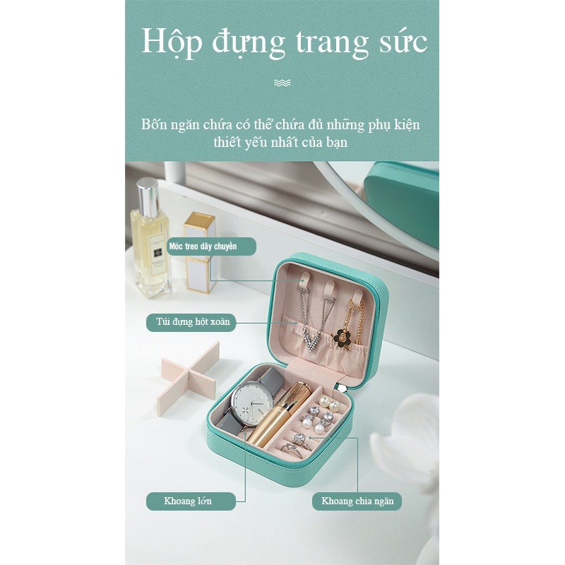 Hộp Đựng Đồ Trang Sức Bằng Da PU Thiết Kế Sang Trọng Tiện Dụng