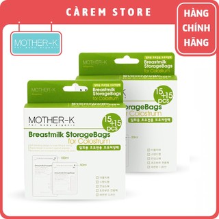Túi trữ sữa non cảm biến nhiệt Mother-K Hàn Quốc (30c)  tiệt trùng sẵn khóa zip 2 lần.