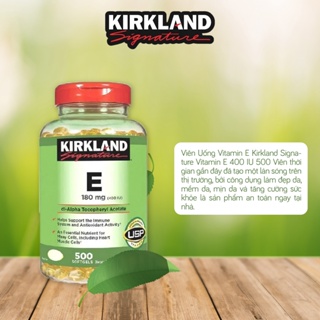 Vitamin E hỗ trợ làm đẹp da 400 IU 500 viên Kirkland Signature giúp làn da