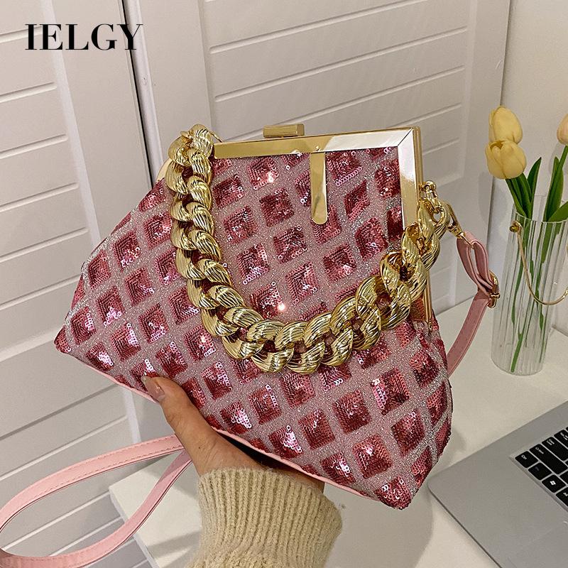 Túi Đeo Chéo Đính Kim Sa Lấp Lánh Phong Cách Retro Dễ Phối Đồ