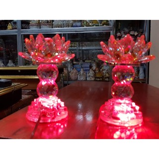 Cặp đèn thờ đá pha lê cao cấp cao 16cm