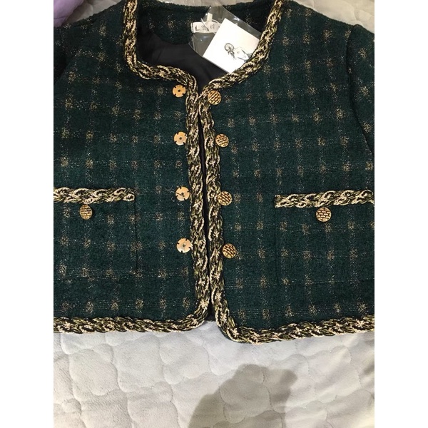 Áo Khoác Dạ Sọc Caro Đính Nút Sang Chảnhhh✨