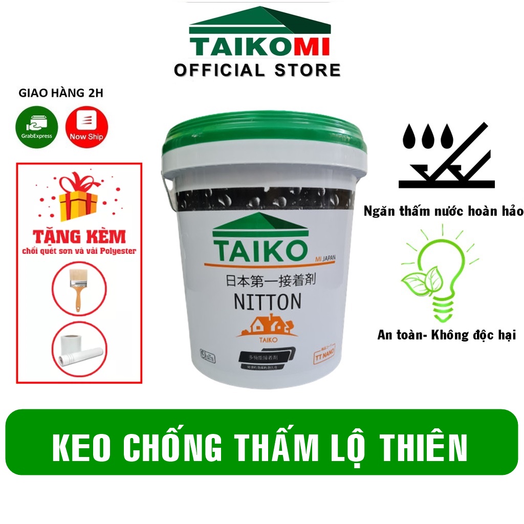 [ Keo quét chính hãng] TaiKo Japan chống thấm vết nứt mái nhà, sàn nhà vệ sinh, máng xối, mái tôn, sàn nhà triệt để