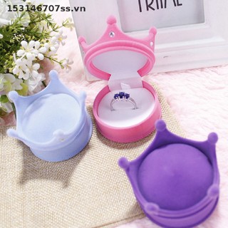 Hộp Đựng Nhẫn Hình Vương Miện Chất Liệu Nhung Sang Trọng