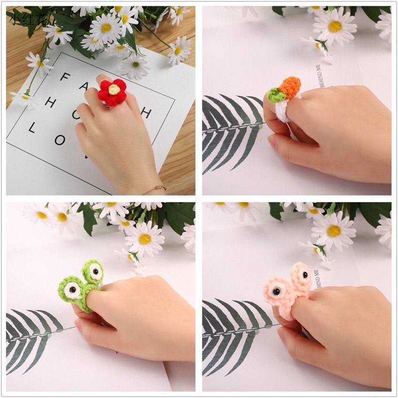 Nhẫn bằng len dễ thương