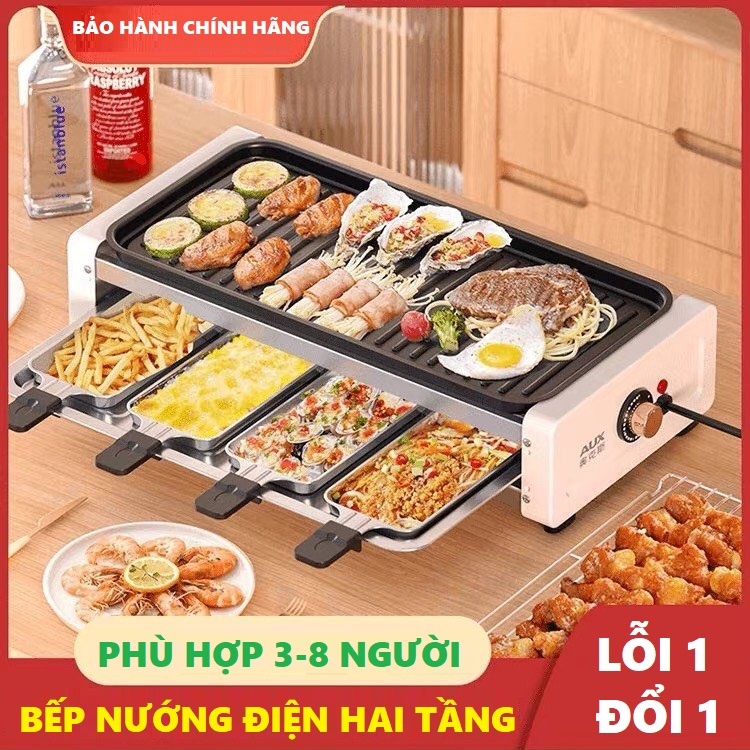 Bếp nướng điện 2 tầng không khói ELECTRIC BARBECUE GRILL 2022 BBQ công suất 1800W- Hàng chinh hãng