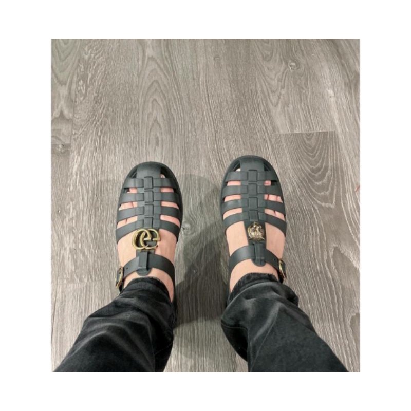 Dép Rọ Gucci Dép Dọ Sandan Quai Hậu GC Nam Cao Cấp Quai Da Phù Hợp Mọi Lứa Tuổi