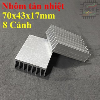 Nhôm tản nhiệt 8 cánh 70x43x17mm