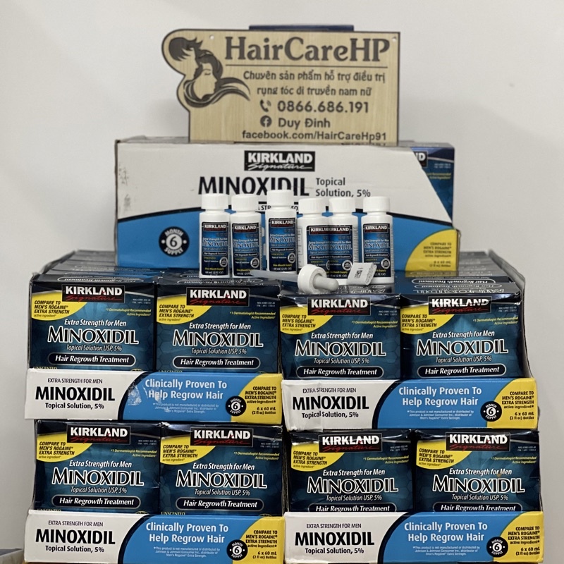 Minoxidil 5% Kirkland mọc Râu tóc Mỹ 60ml
