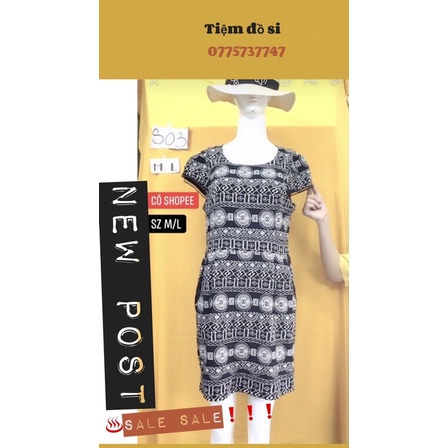 đầm suông hoạ tiết thổ cẩm size M/L.S03