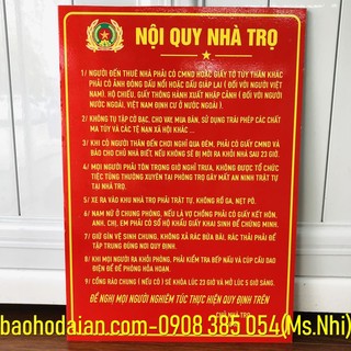 Nội quy nhà trọ chất liệu fomex siêu nhẹ KT30x45cm