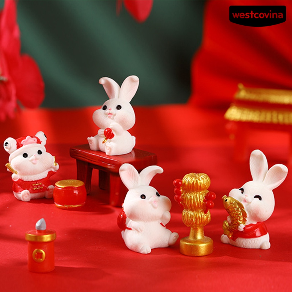 [Hot]☃Set 2 / 3 Mô Hình Thỏ Trung Hoa Trang Trí Năm Mới