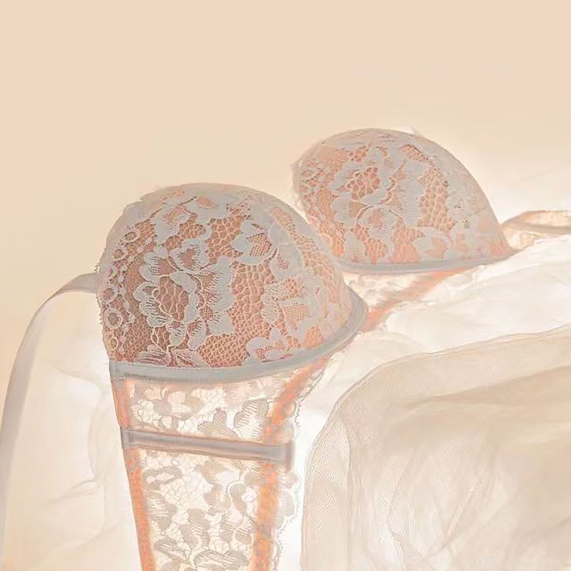 Finetoo Áo Ngực Không Gọng Thép Phối Ren Màu Trơn Mềm Mại Thoáng Khí Có Thể Điều Chỉnh Thiết Kế Thời Trang Quyến Rũ