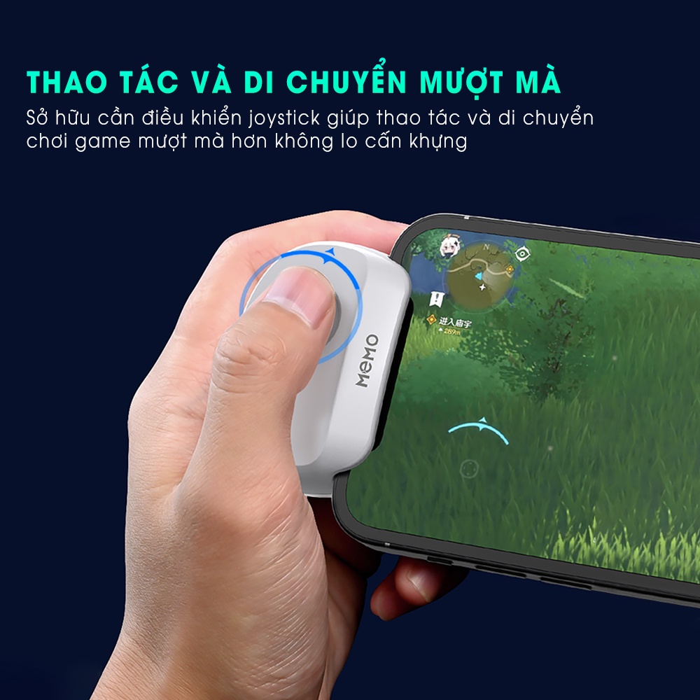 Tay cầm chơi game liên quân joystick MEMO MB01 kết nối bluetooth thiết kế công thái học chơi pubg freefire tốc chiến