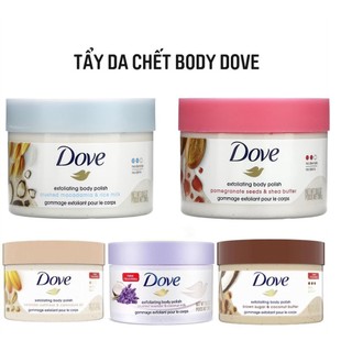 Tẩy da chết toàn thân, body dove creme dusch peeling