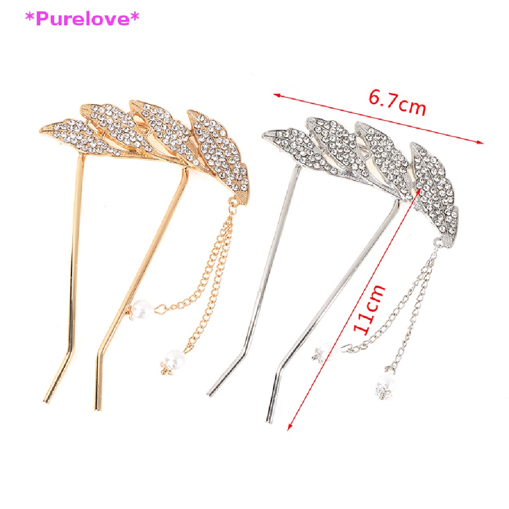 Kẹp Tóc Hình Chữ U Đính Đá Phối Tua Rua Và Ngọc Trai Thời Trang Mới