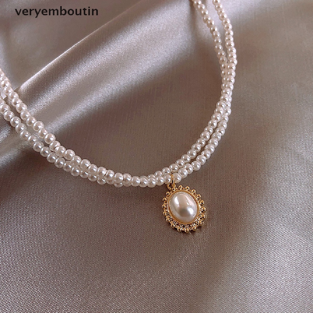 Vòng Cổ Choker Hai Lớp Đính Ngọc Trai Thanh Lịch Dành Cho Nữ