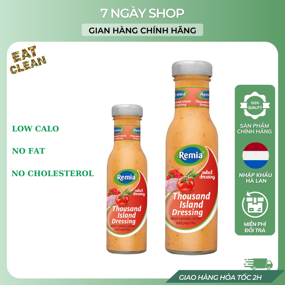 Sốt Salad Eat Clean Remia Salad Italian Dressing 7NgayShop 250ml Nhập Khẩu Hà Lan Date 2024, Sốt Salad Gia Vị Mềm Ý