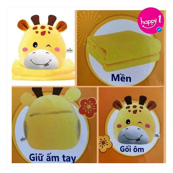 Bộ Gối Kèm Chăn Dễ Thương Gối Ôm Có Xỏ Tay Cho Bé