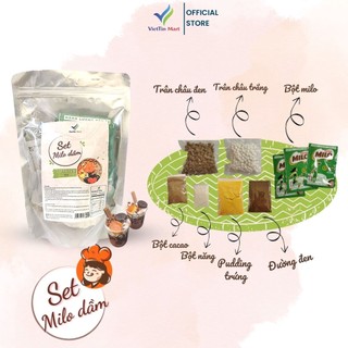 Set milo dầm trân châu đường đen 400g | multifood