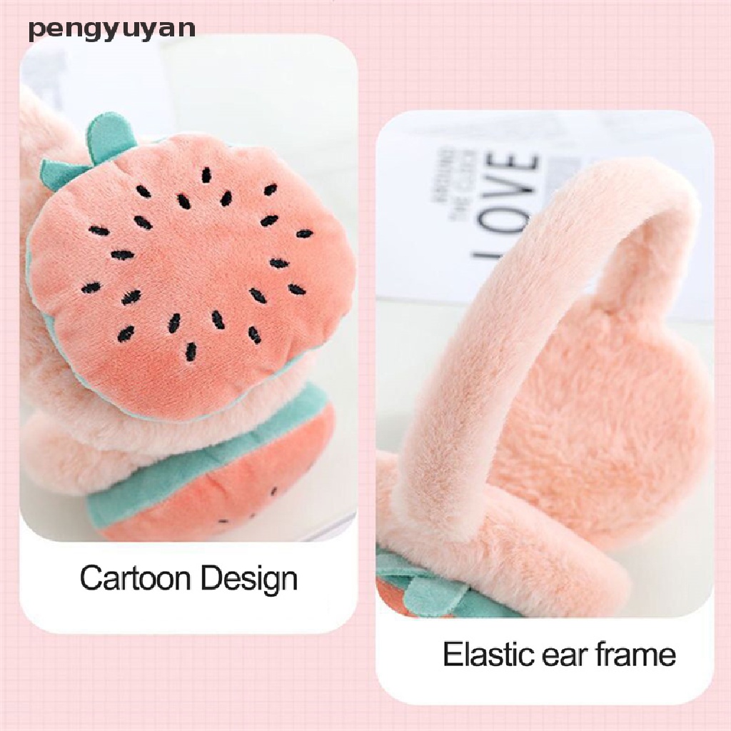 Bịt tai giữ ấm hình trái cây xinh xắn. Chụp tai giữ ấm nhỏ gọn bằng lông nhung mềm mại, ấm áp