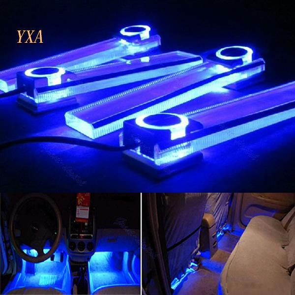 Đèn LED Sạc Sàn Trang Trí Nội Thất Xe Hơi 4 Trong 1 12V