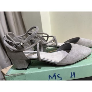 Giày gót bệt đan dây cao 3 phân Size 37
