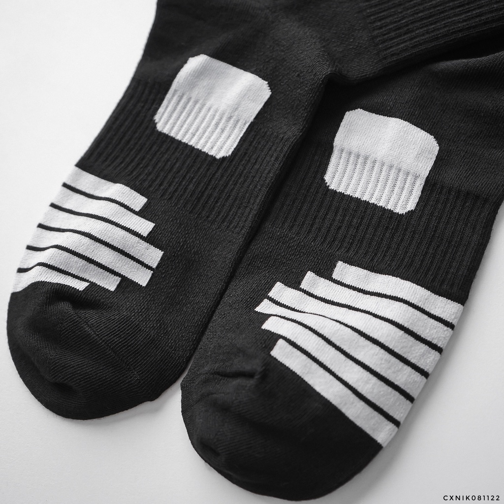 [ CAO CẤP ] Full Set 3 đôi vớ/tất thể thao cổ cao dệt kim dày dặn, thông thoáng 81122