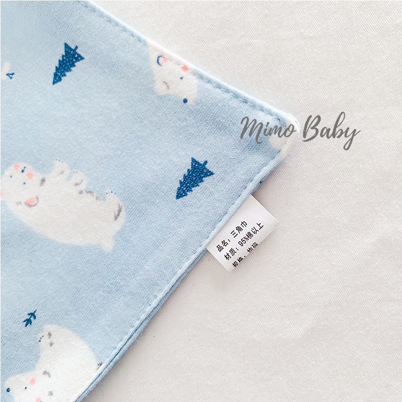 Set 5 yếm cổ tam giác chất liệu cotton in hình đáng yêu cho bé YC14 Mimo baby