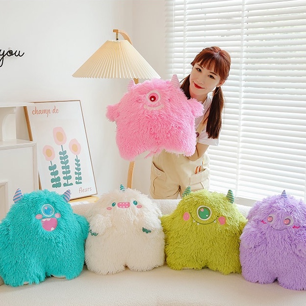 Gấu bông/ Thú bông monster bông xù mặt biểu cảm Mua Tất