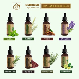 Tinh dầu hữu cơ Umihome Organic 10/30ml làm thơm phòng, khử mùi, đuổi muỗi hiệu quả đã kiểm định | 25 loại mùi khác nhau