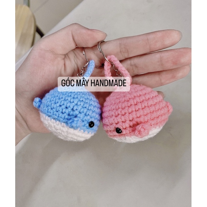 Móc khoá hình cá voi bằng len  - Đồ Handmade