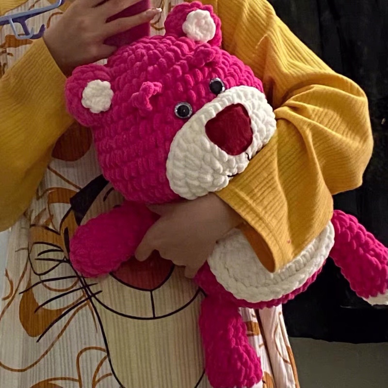 -Hàng có sẵn đan tay Gấu dâu tây hotrend quà tặng ý nghĩa Noel