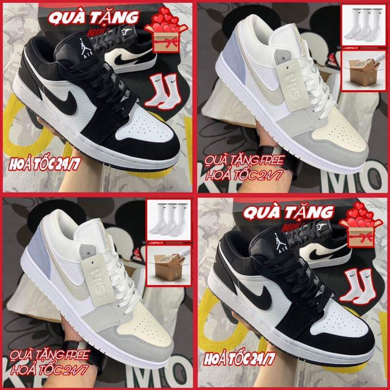 Giày Jordan cổ thấp, JD1 low paris + panda cổ thấp , giày nam cao cấp full bill box size 36_43