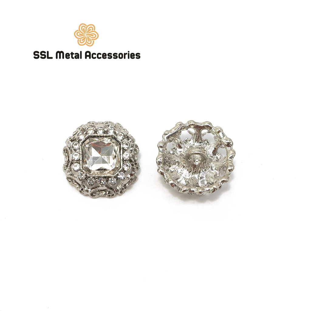 Nút kim loại thời trang cao cấp mới đính đá màu bạc dành cho áo vest, sơ mi, áo dạ, váy đầm  SP-401 402 403 504