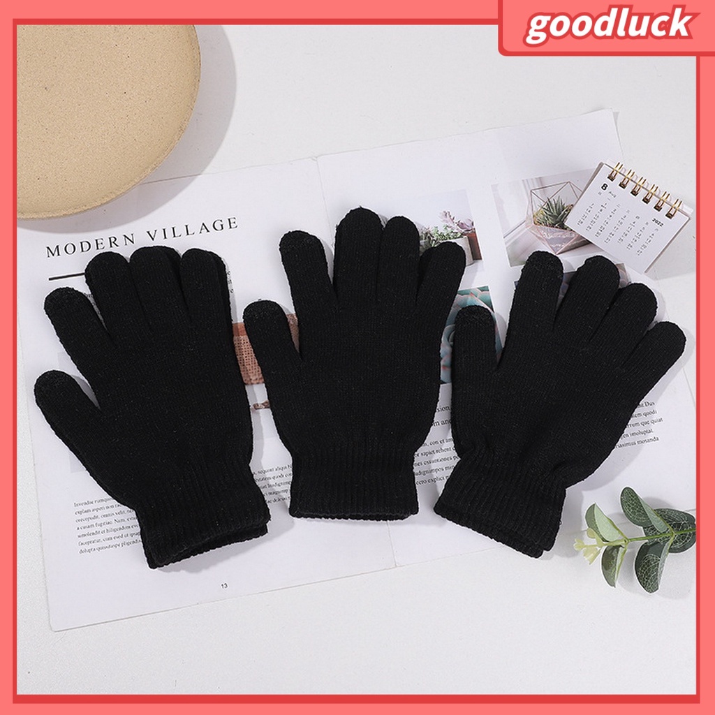 1 Đôi Găng Tay Toàn Ngón Chống Gió Bằng Acrylic Co Giãn Thoải Mái Có Thể Giặt Sạch Cho Trẻ Em