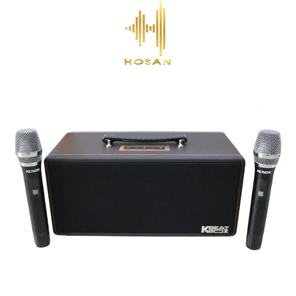 Loa kéo HOSAN KS362D thùng gỗ bọc da tặng kèm micro không dây hát karaoke