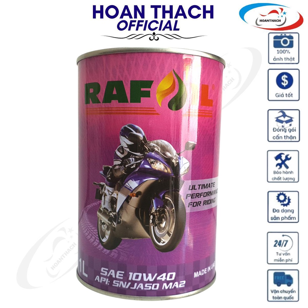 Nhớt tổng hợp cho xe số,côn tay,xe tay ga Rafoil 10W40 1Lít SP017526