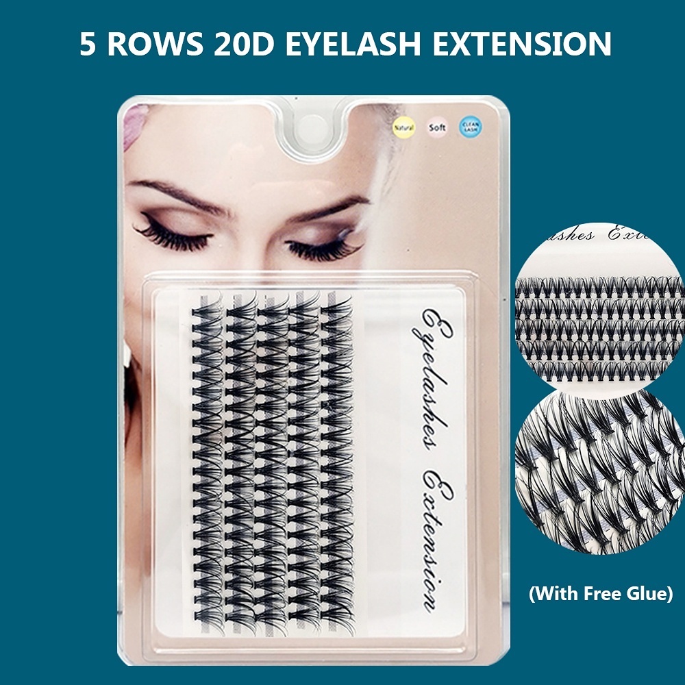 Set 100 Lông Mi Giả 20D Dày 8-16mm 0.07 Trang Điểm Tự Nhiên