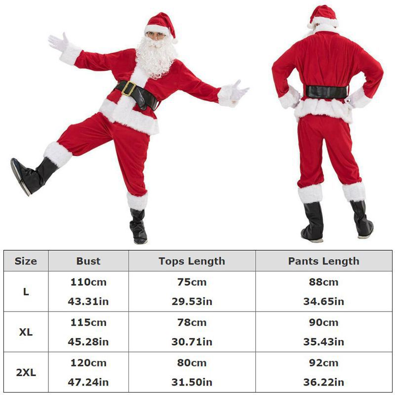 Set đồ hóa trang ông già noel vải nỉ cho người lớn