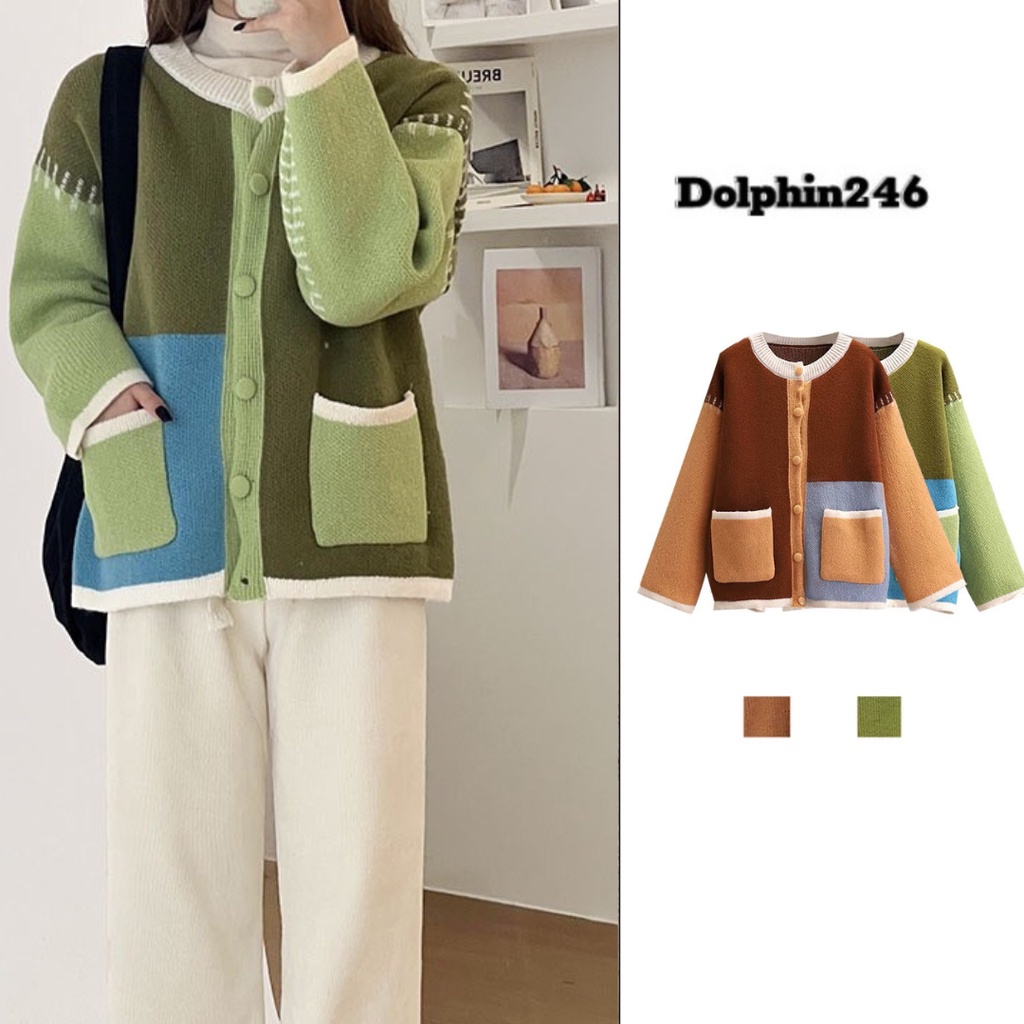 Áo cardigan len áo khoác len nữ dệt kim chất dày ấm hàng Quảng Châu loại 1 phong cách Hàn Quốc S-7