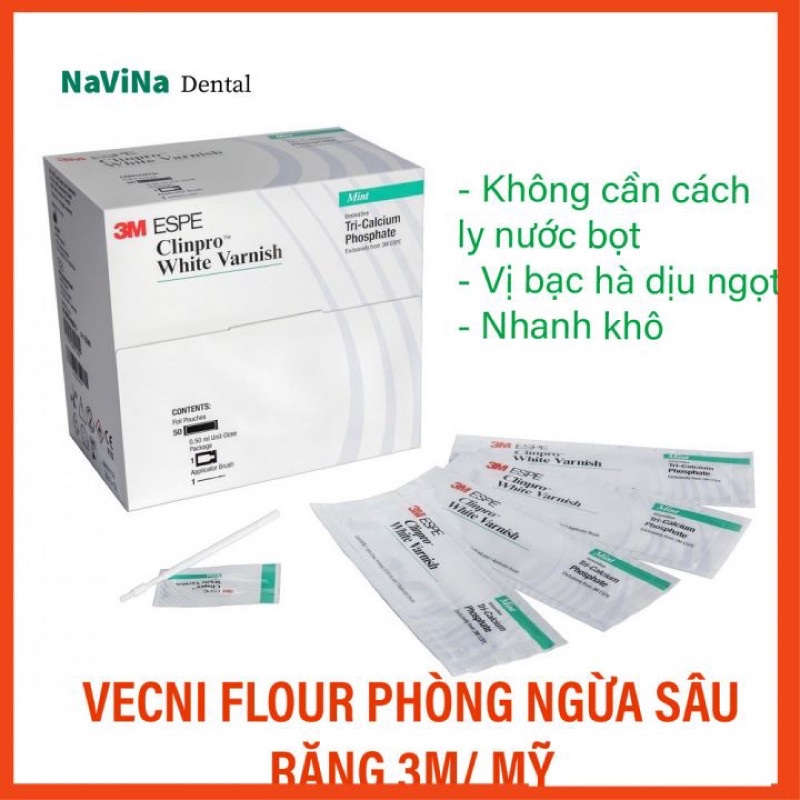 Gel bôi VECNI FLOUR 3M Ngừa sâu răng, làm trắng răng vị bạc hà