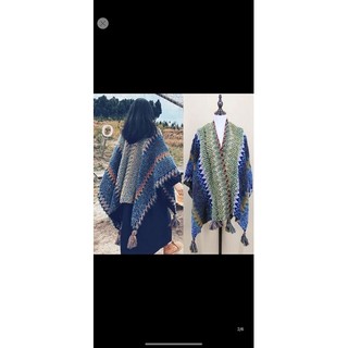 Áo choàng len đan du mục phong cách boho oder15ngay
