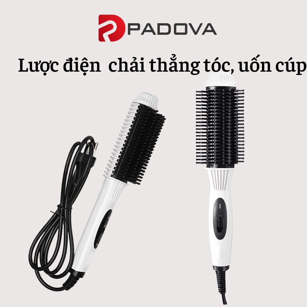 Lược Điện Chải Thẳng Tóc, Tạo Kiểu Tóc Uốn Cúp Cụp Xoay Tròn Chuyên Nghiệp PADOVA 2651